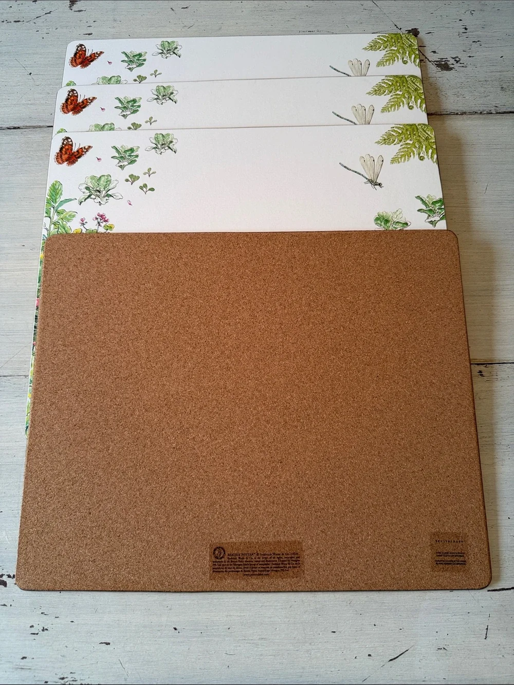 Pottery Barn Peter Rabbit Garden Cork Placemats Set of 4